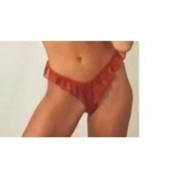 We Are HAH x Free People Women's Fly Girl Mesh Panty Tangerine Size M NWT - Picture 2 of 5